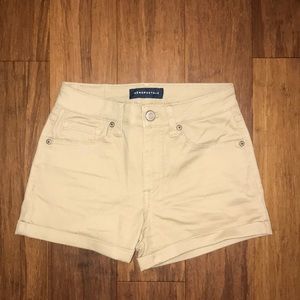 High Waisted Fitted Khaki Shorts
